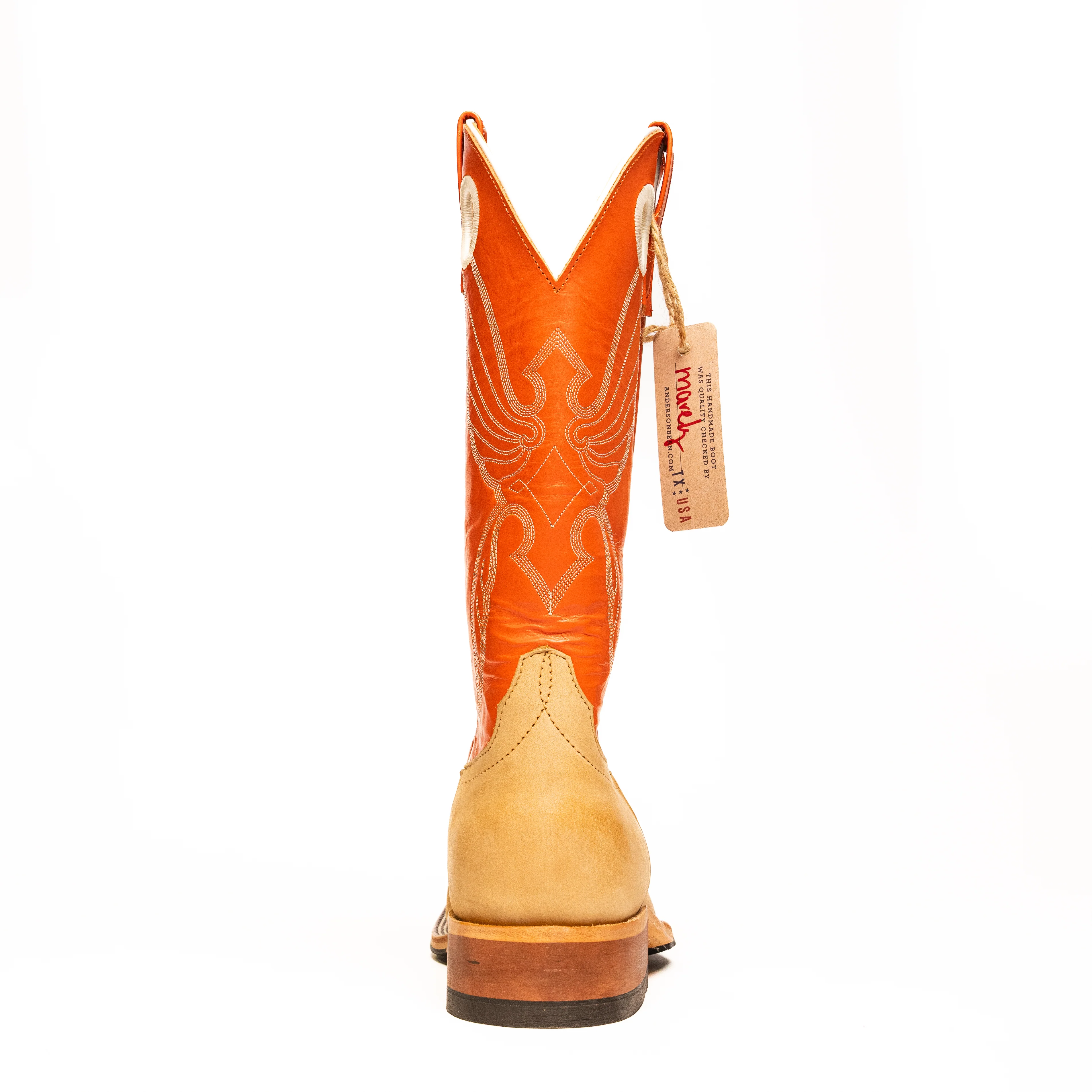 Anderson Bean Tan Crazy Horse Burnished Square Toe Boots - Image 4