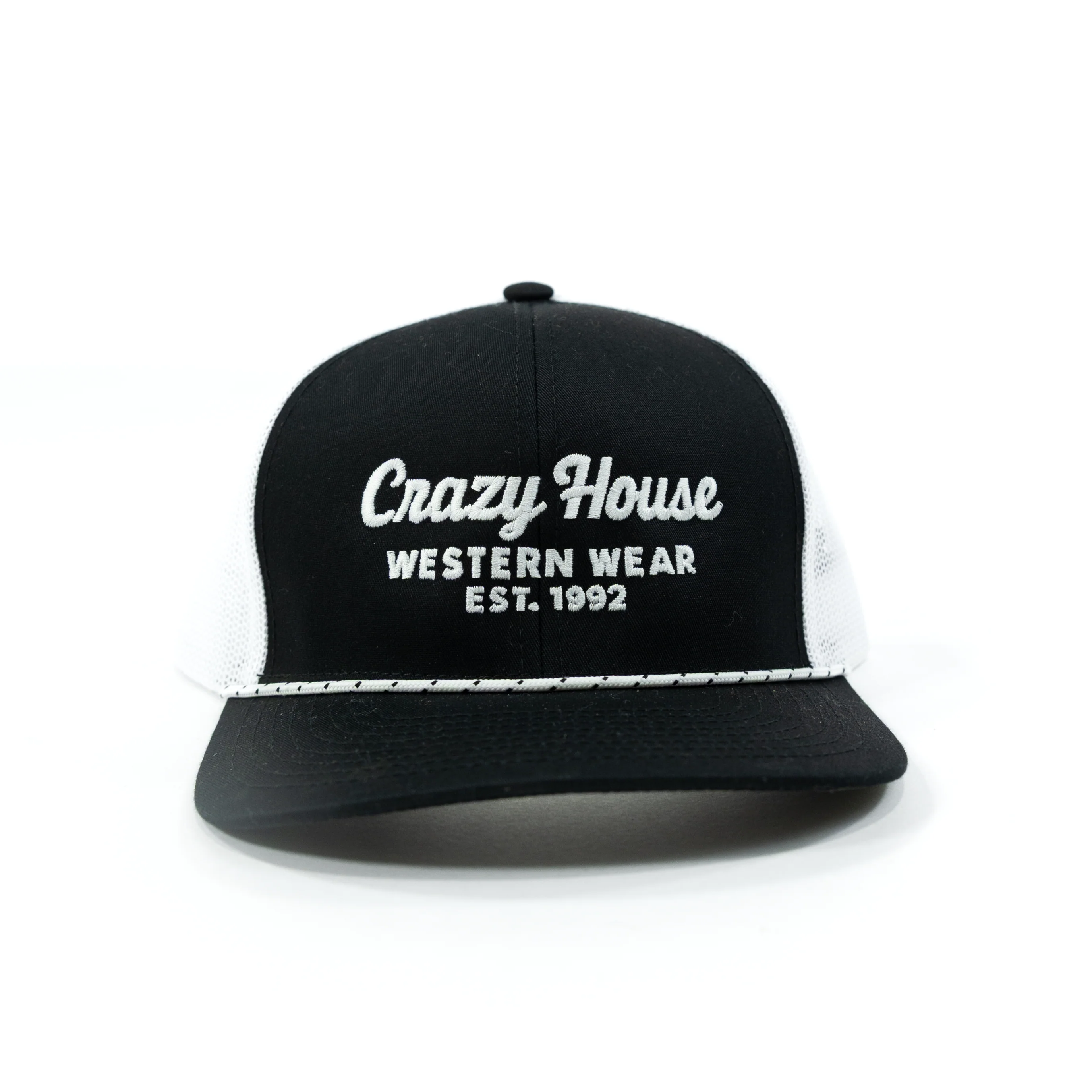Crazy House White and Black Snapback Cap