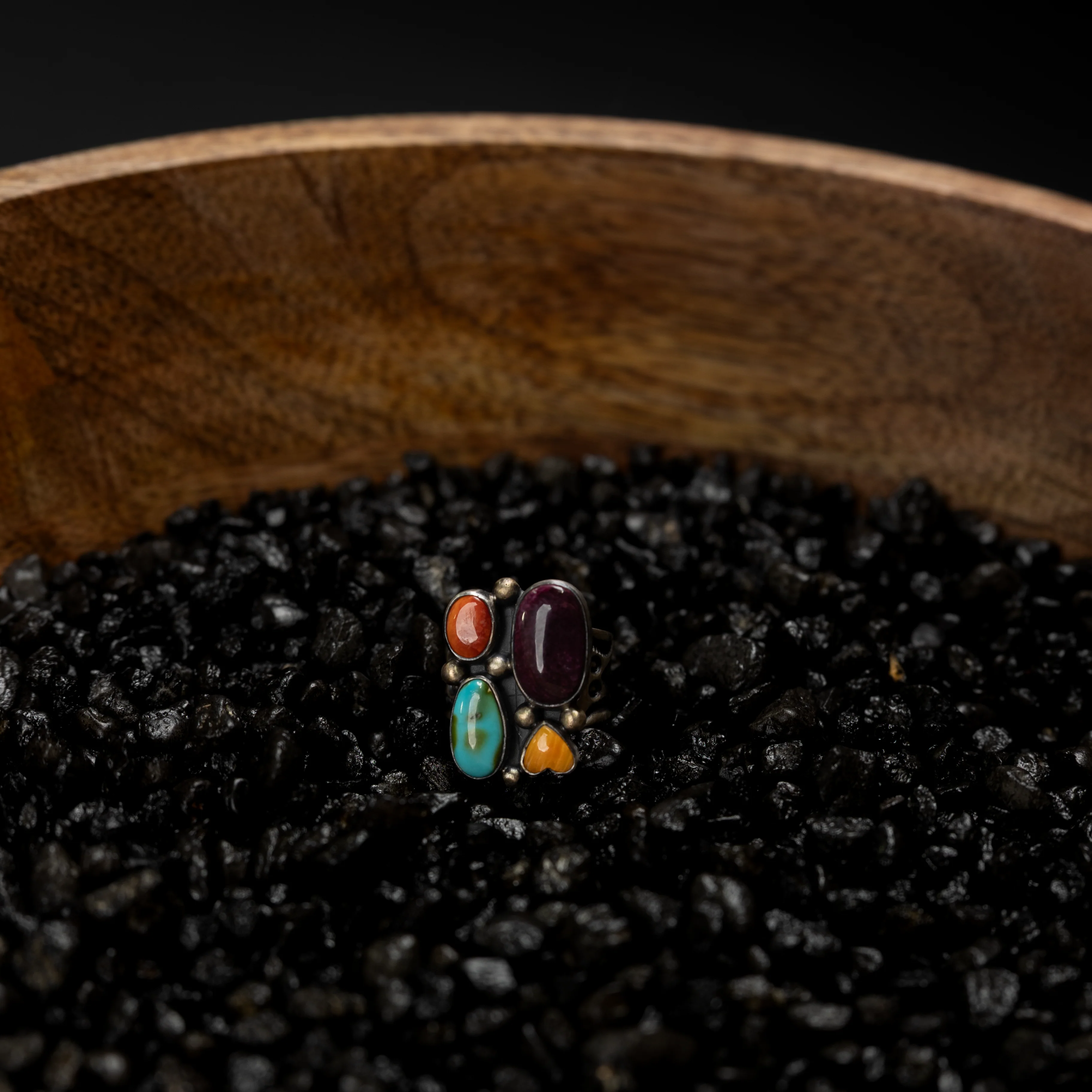 Women's Alzuni Handmade Multicolor Adjustable Ring R925MULT-12 - Image 3