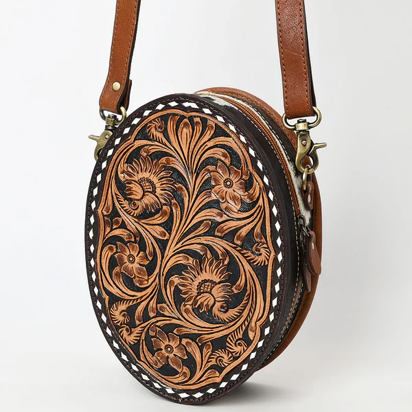 Women's American Darling Round Canteen Crossbody Genuine Leather Bag ADBGA598