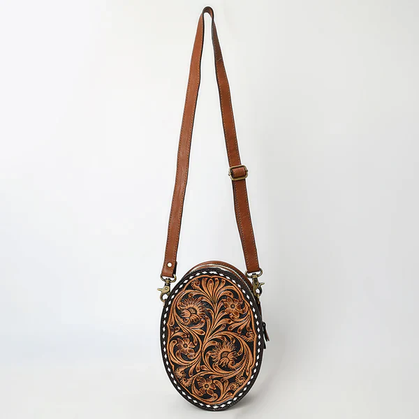 Women's American Darling Round Canteen Crossbody Genuine Leather Bag ADBGA598 - Image 4