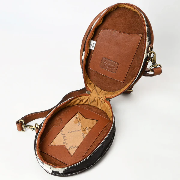 Women's American Darling Round Canteen Crossbody Genuine Leather Bag ADBGA598 - Image 5
