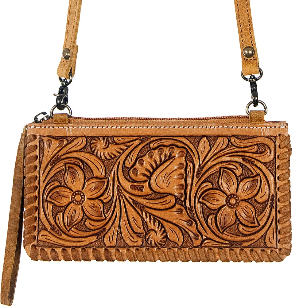Women's American Darling Tooled Leather Wallet ADBG535TAN - Image 2