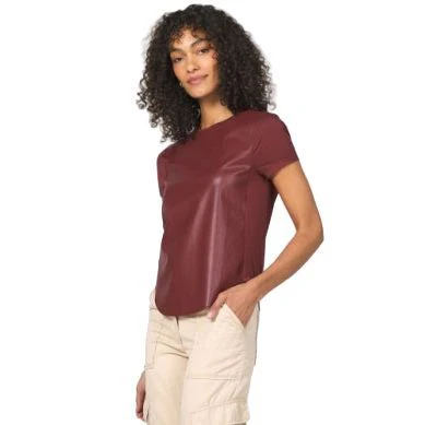 Women's Another Love "Elaina" Red Leather T-shirt VCWV5024BRX - Image 2
