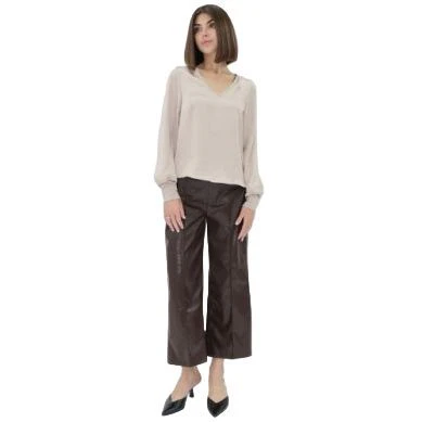Women's Another Love Sparkle Coffee Bean Wide Leg Pants VCBM8103P1CFE - Image 3