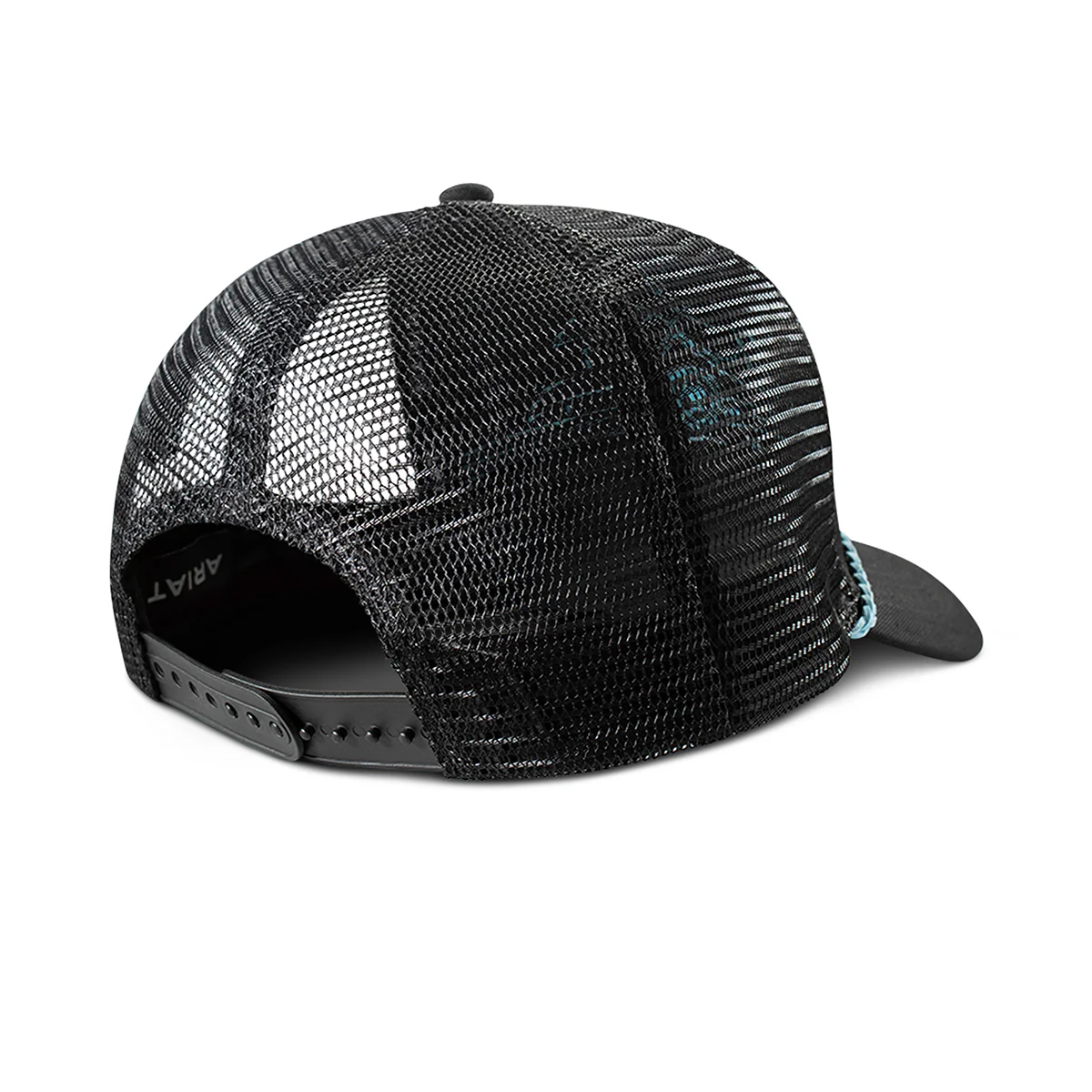 Women's Ariat Black Ponyflo Cap with Blue Stitching A300093133 - Image 2