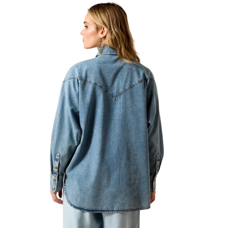 Women's Ariat Indigo Wash Charleston Shirt 10071637 - Image 2