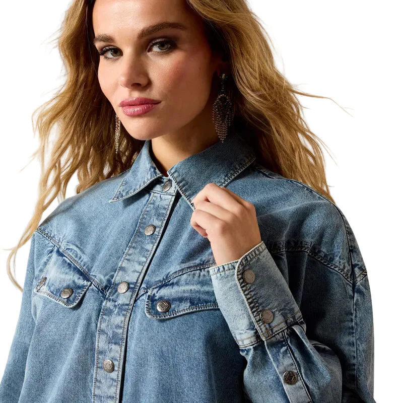Women's Ariat Indigo Wash Charleston Shirt 10071637 - Image 3