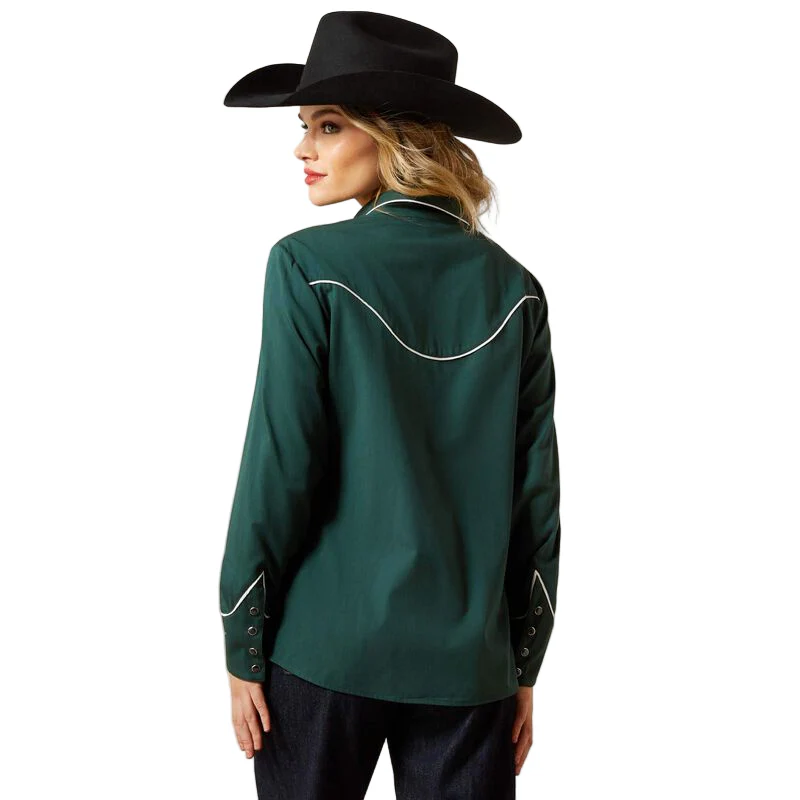 Women's Ariat Pine Grove Green Mirrorball Blouse 10065988 - Image 2