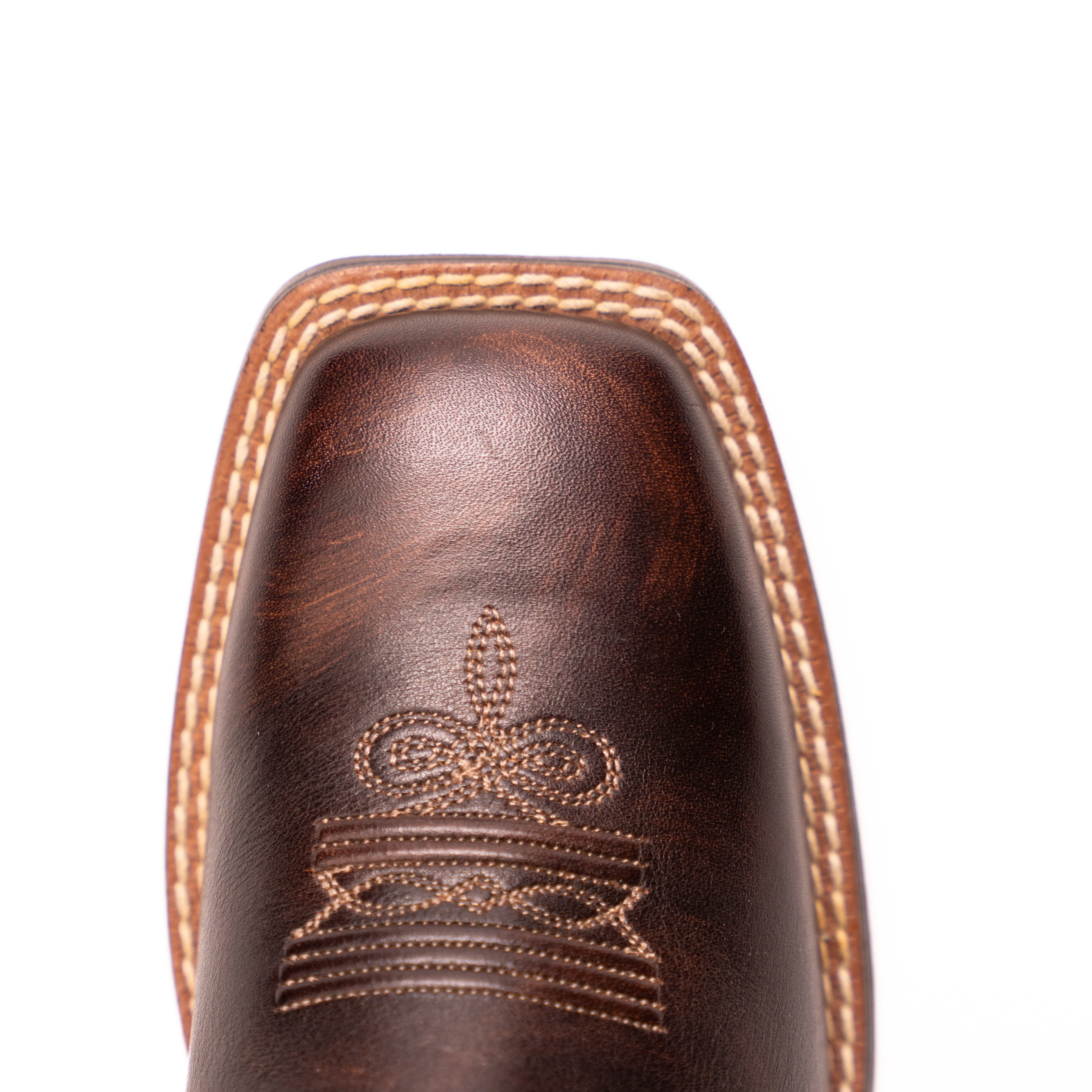 Women's Ariat Round Up Dark Brown Wide Square Toe Boots 10016317 - Image 5