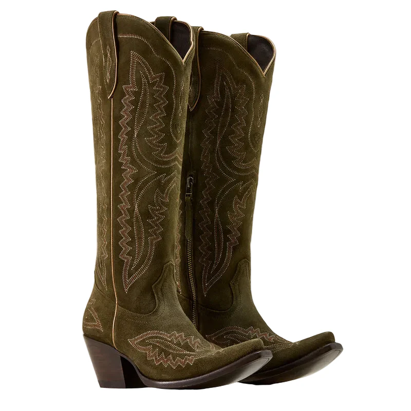 Women's Ariat Soft Olive Suede Casanova X Toe Boots 10074323