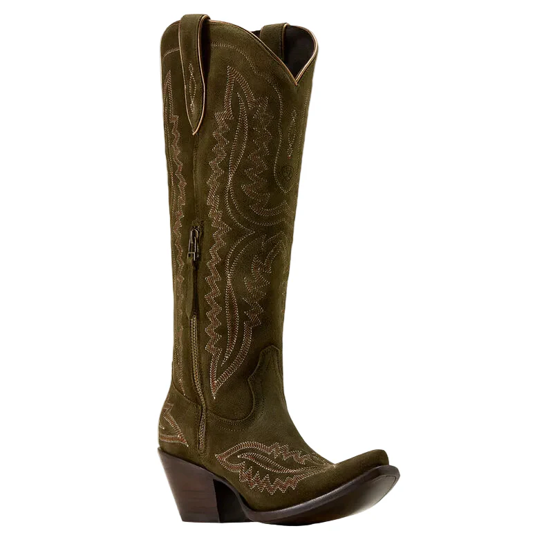 Women's Ariat Soft Olive Suede Casanova X Toe Boots 10074323 - Image 2