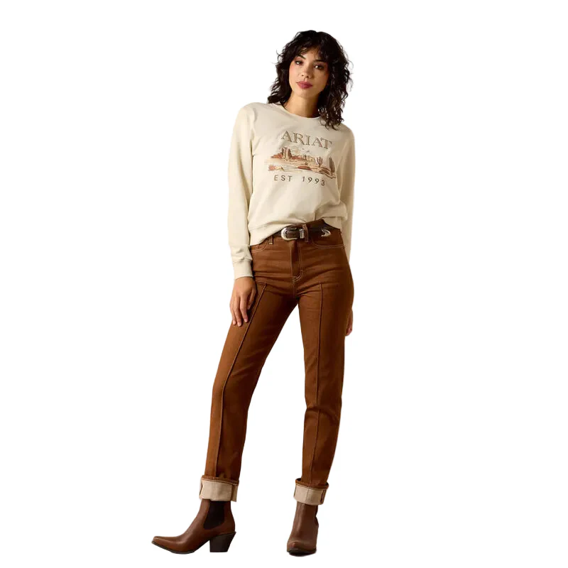 Women's Ariat Summer Sand Essential Crew Sweatshirt 10071166 - Image 3