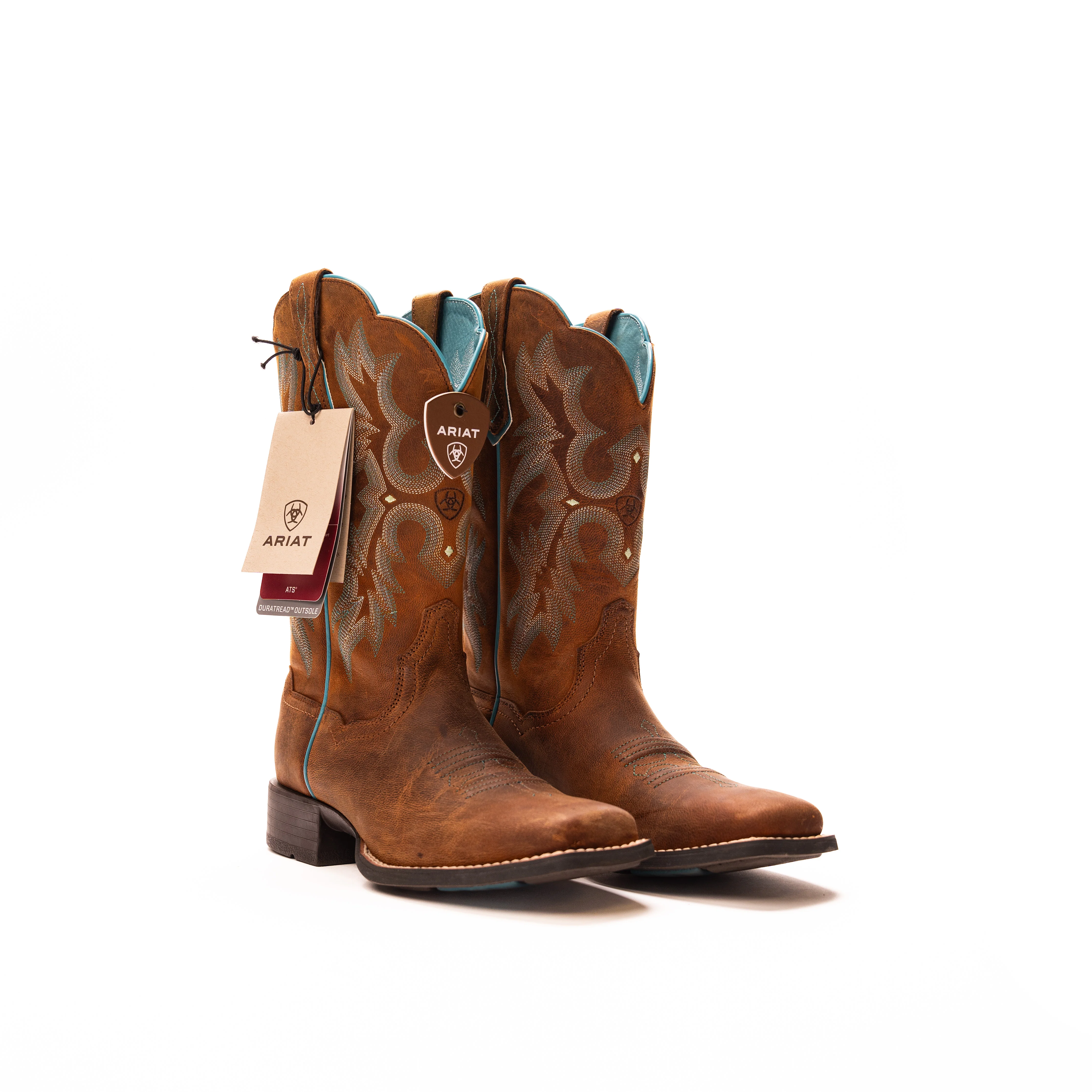 Women's Ariat Tombstone Brown Wide Square Toe Boots 10008017
