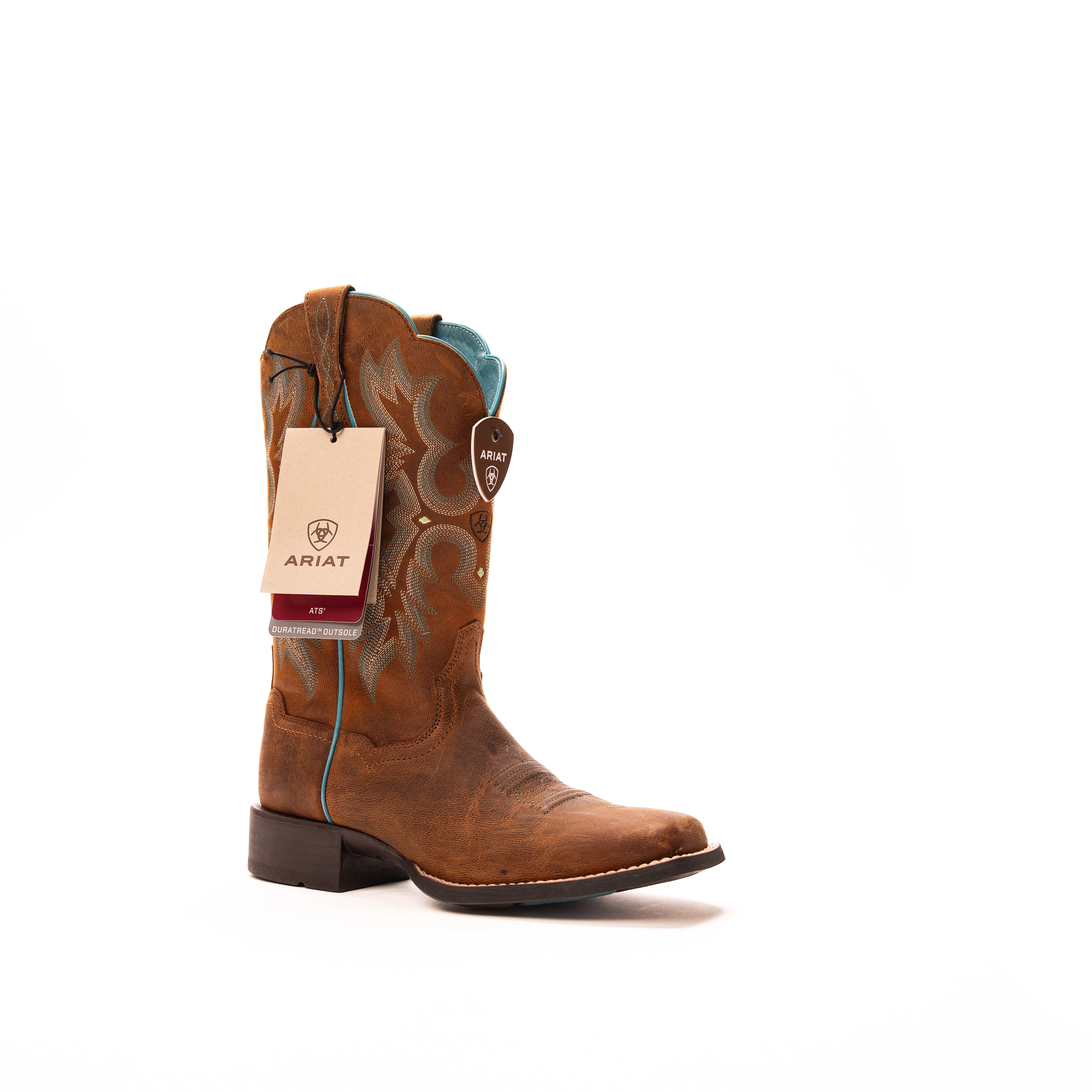 Women's Ariat Tombstone Brown Wide Square Toe Boots 10008017 - Image 2