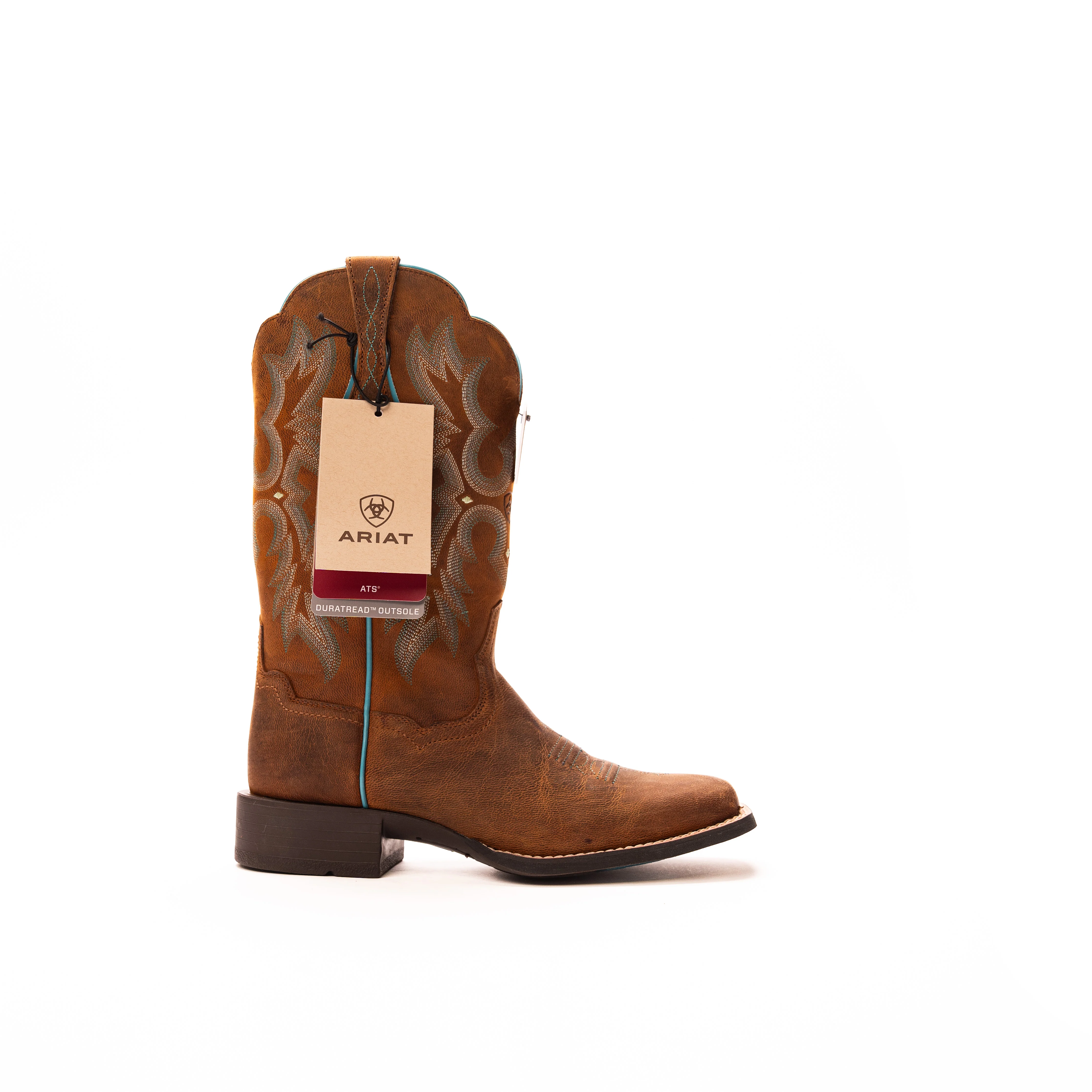 Women's Ariat Tombstone Brown Wide Square Toe Boots 10008017 - Image 3
