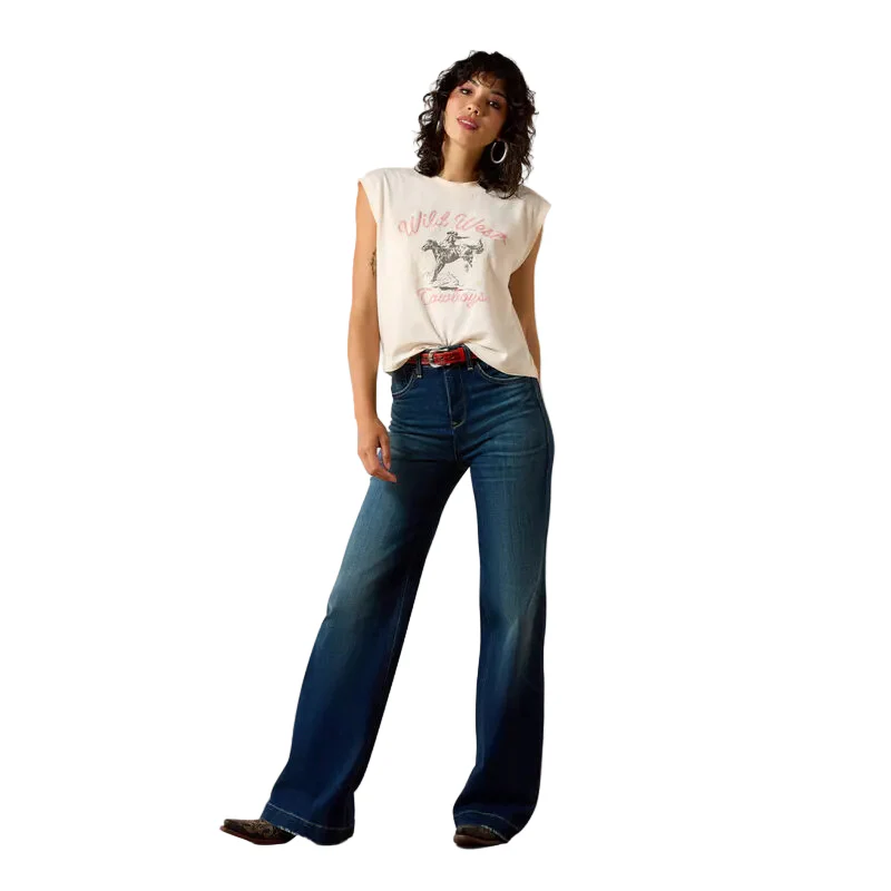 Women's Ariat Ultra High Rise Penelope Wide Leg Jeans 10073012 - Image 3