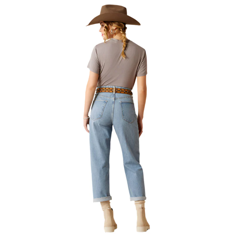 Women's Ariat Ultra High Rise Tomboy Straight Leg Jeans 10053534 - Image 3