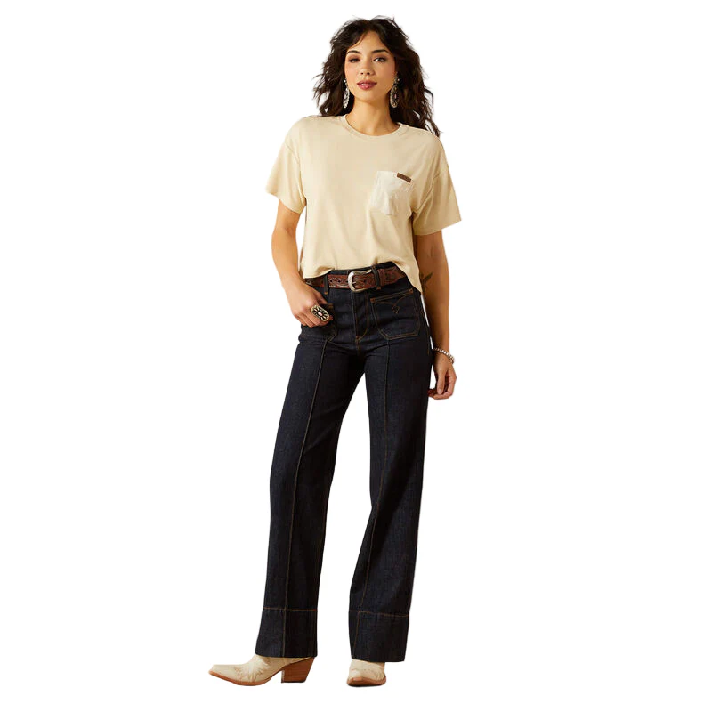 Women's Ariat Ultra High Rise Tomboy Western Utility Wide Leg Jean 10061760 - Image 3