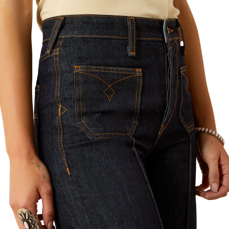 Women's Ariat Ultra High Rise Tomboy Western Utility Wide Leg Jean 10061760 - Image 4