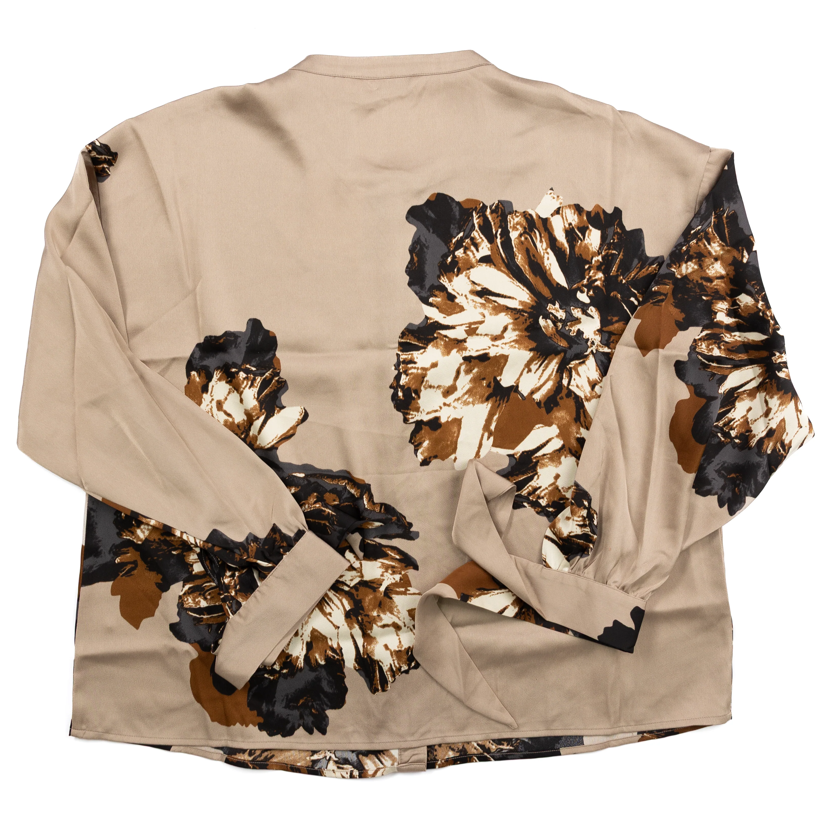 Women's B.Young Brown Colorblock Button Up Bow Blouse - Image 2
