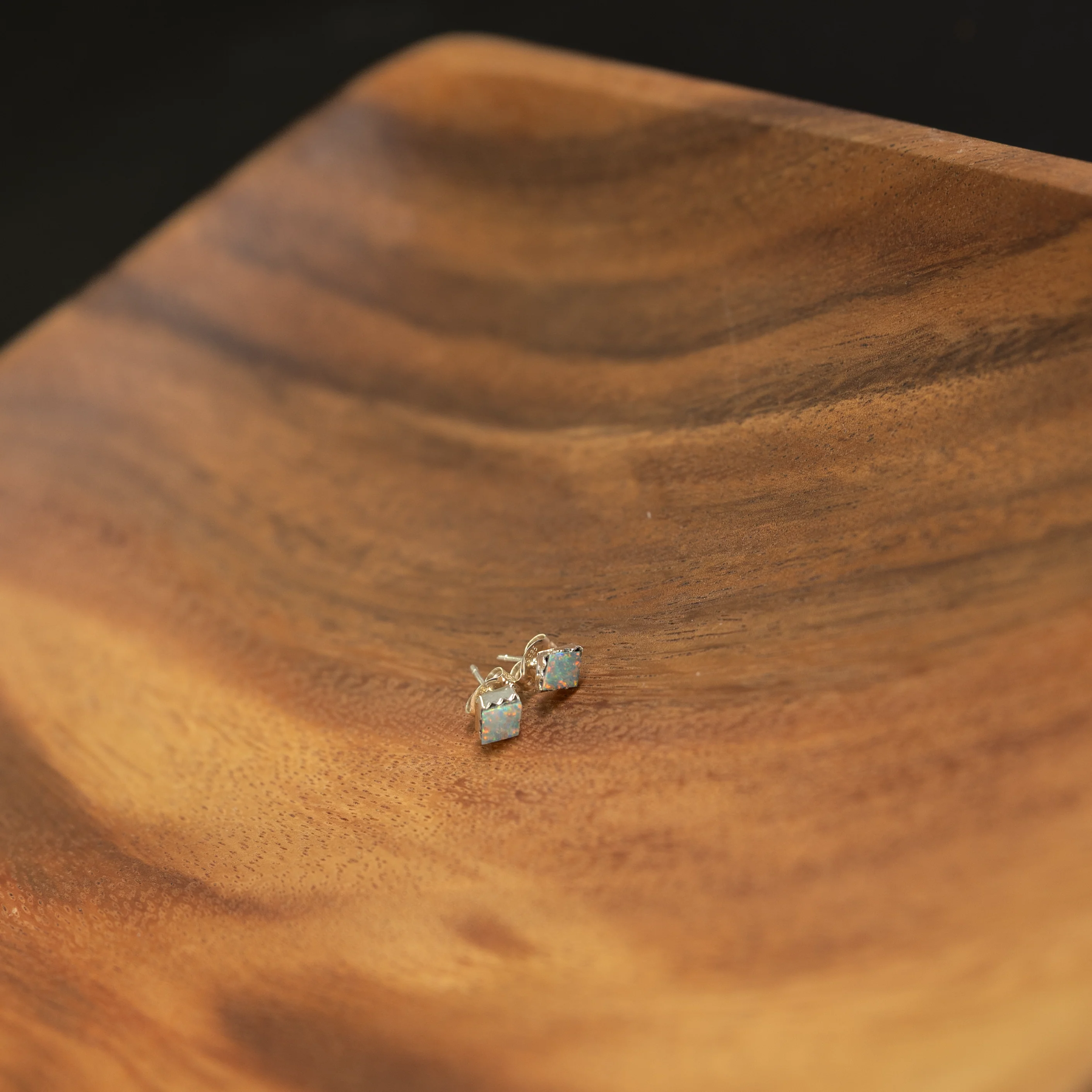 Women's Bilagaana Mini Opal Diamond Studs - Image 3