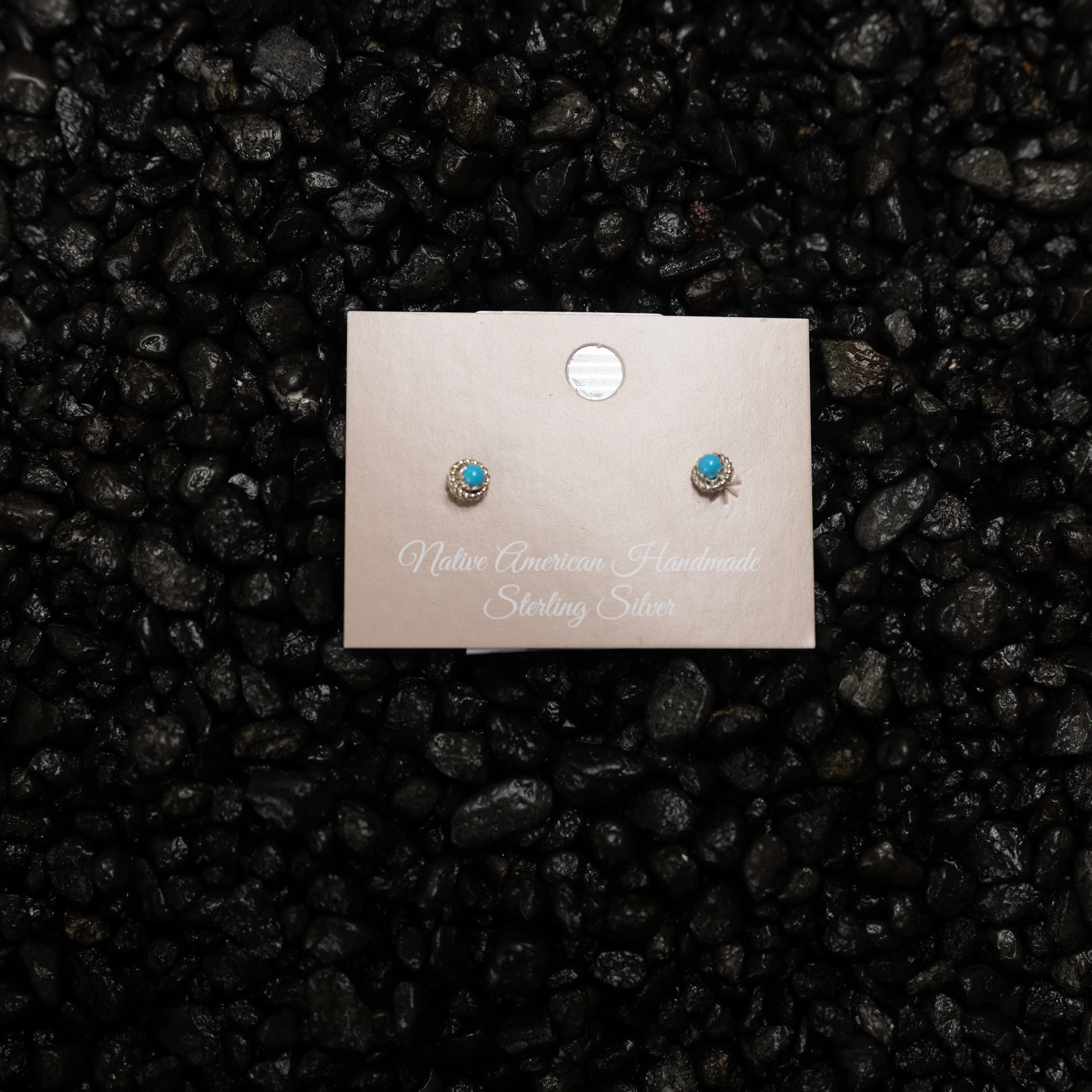 Women's Bilagaana Small Turquoise Studs - Image 3