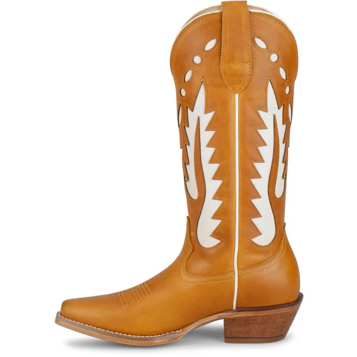 Women's Justin Brown and White Snip Toe Boots VN4441 - Image 8