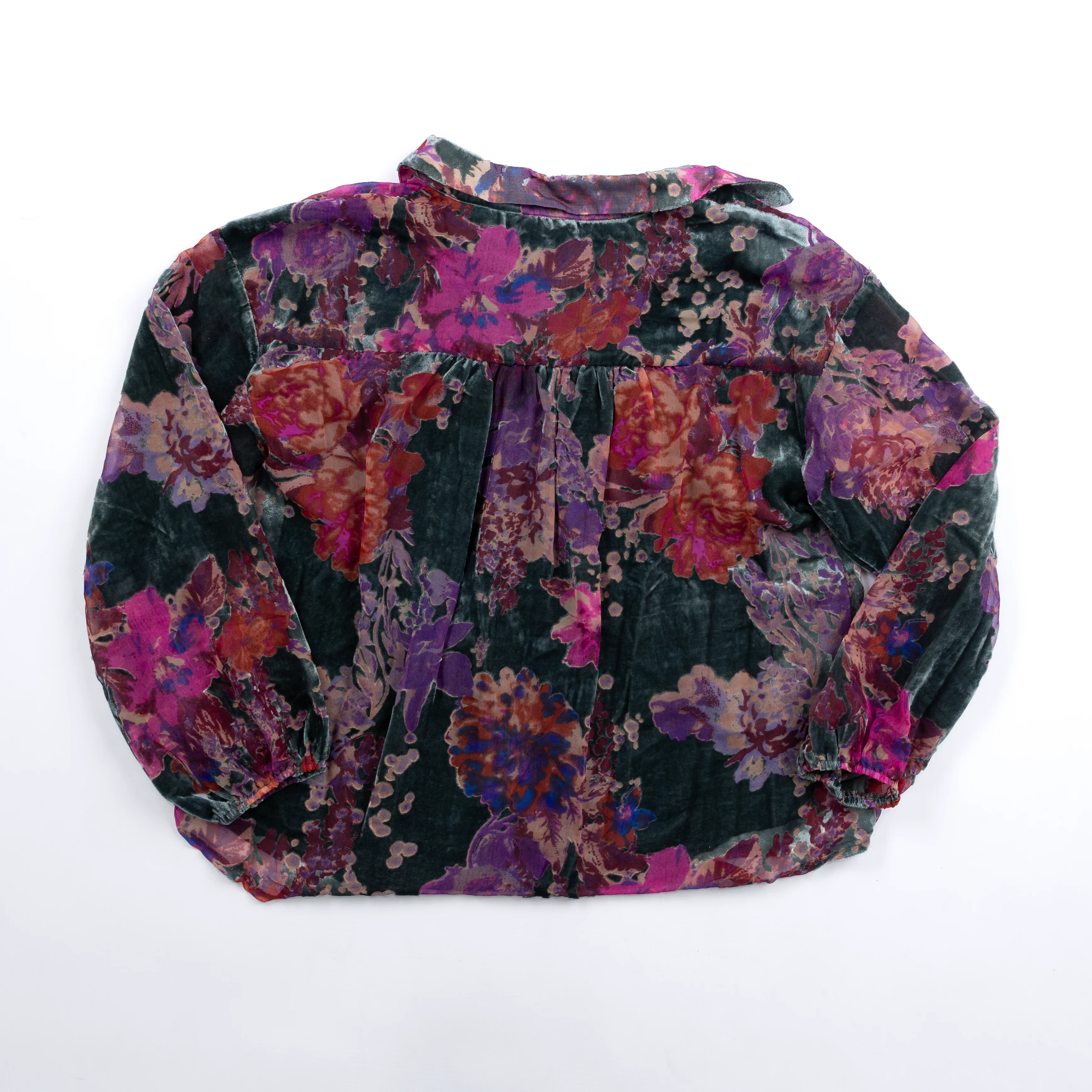 Women's Jodifl Button Down Floral Velvet Jacquard Top - Image 2