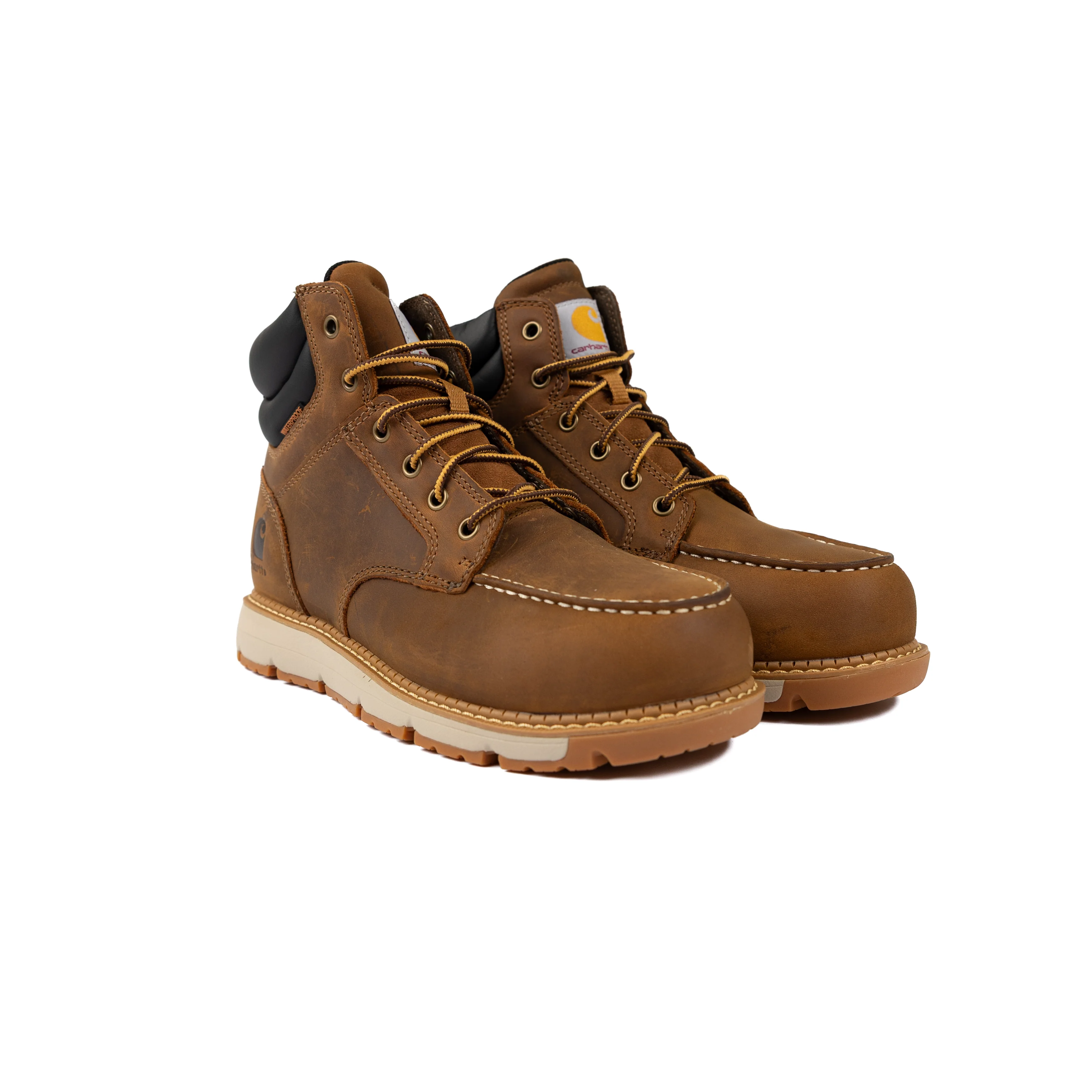 Women's Carhartt Millbrook Waterproof Brown Nano Toe Wedge Work Boots FM6444