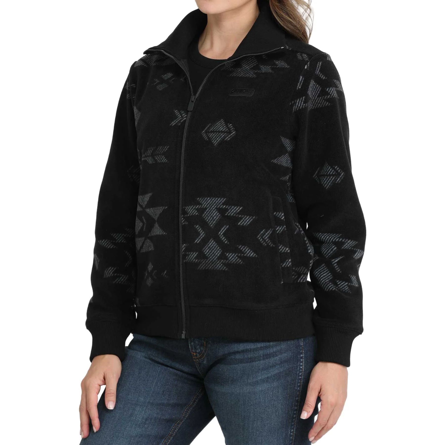 Women's Cinch Black Aztec Fleece Jacket MAJ9919001