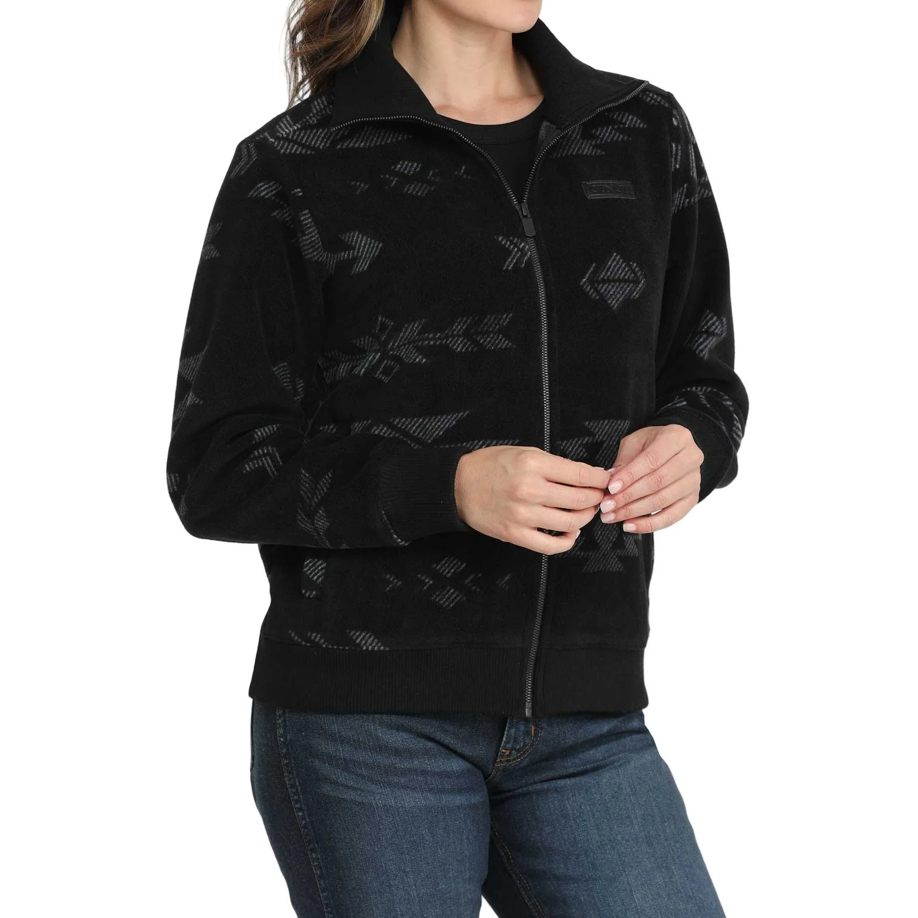 Women's Cinch Black Aztec Fleece Jacket MAJ9919001 - Image 2