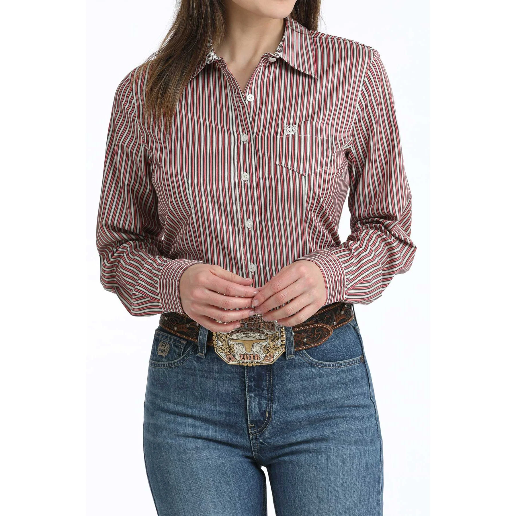 Women's Cinch Button Down Shirt MSW9164258 - Image 3