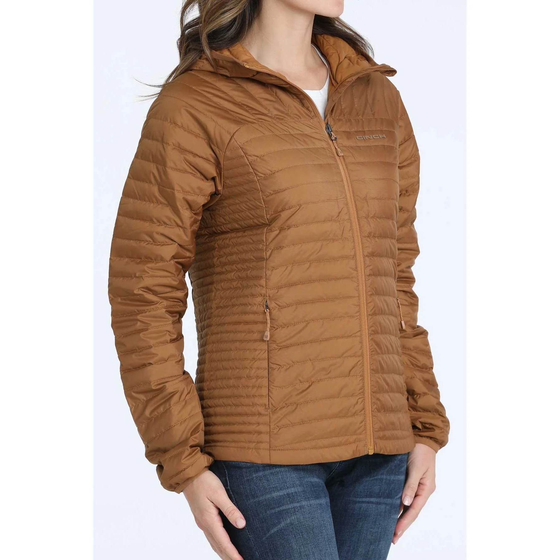 Women's Cinch Water Resistant Brown Puffer Jacket MAJ9920001 - Image 2
