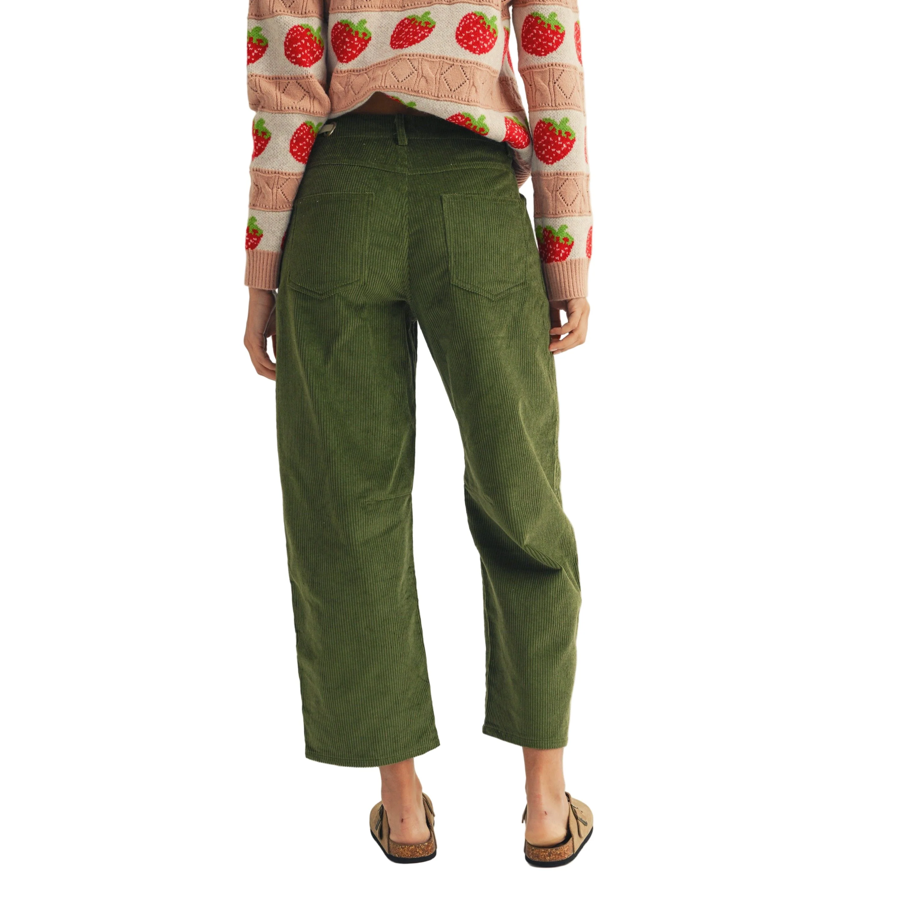 Women's Corduroy Relaxed Pocket Rope String Pants - Image 5
