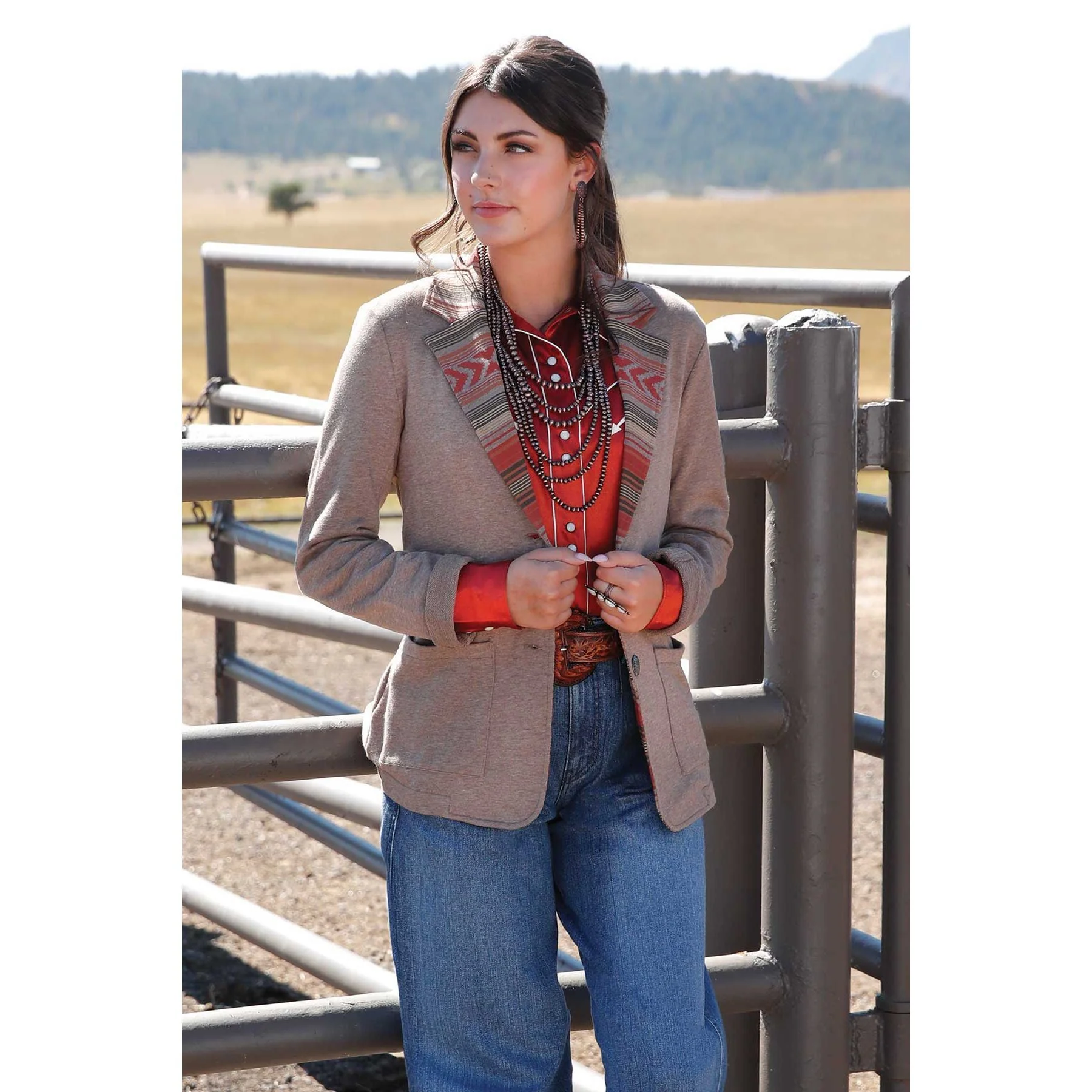 Women's Cruel Denim Blazer - Stone CWJ7524001