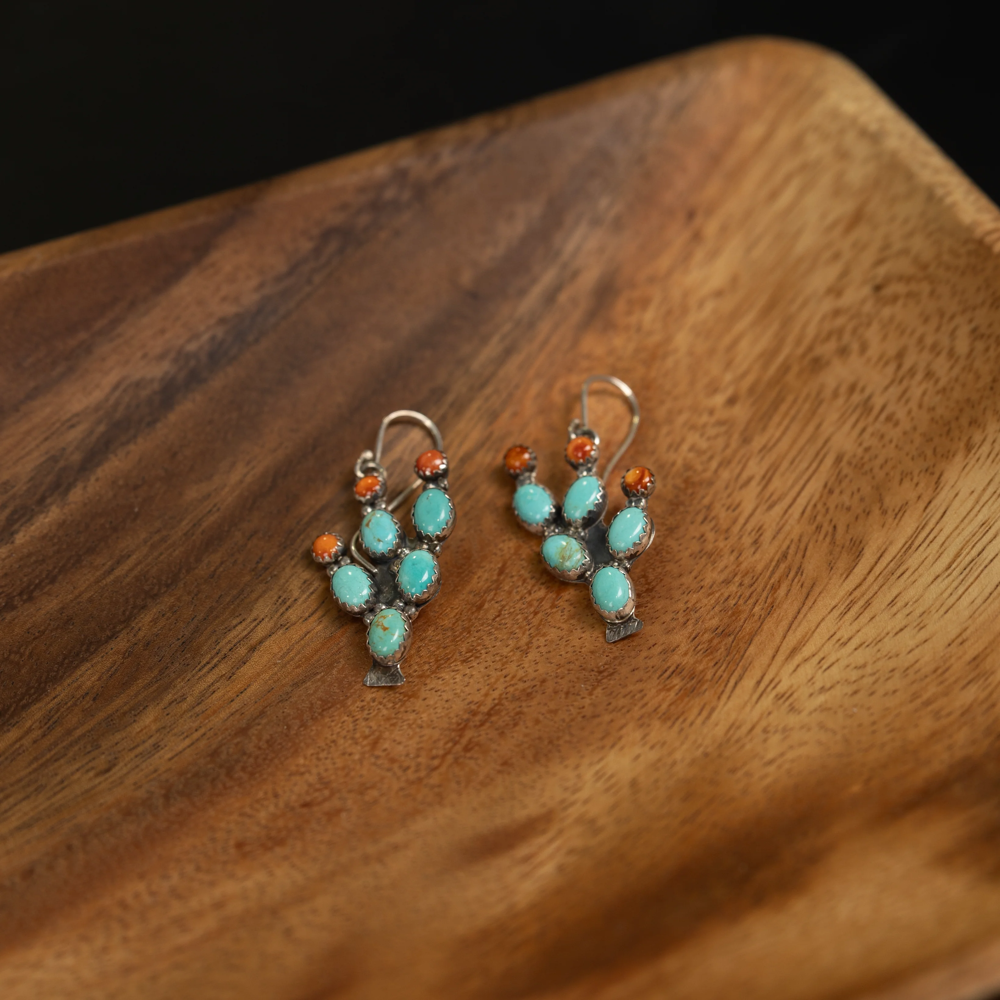 Women's Dangle Cactus French Wire Earrings - Image 2