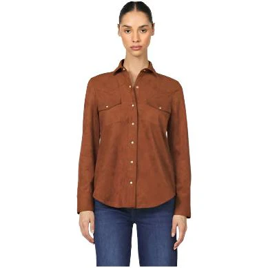 Women's Dear John Chocolate "Star" Long Sleeve Button Up DSH1047W2CHL