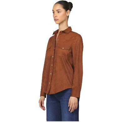 Women's Dear John Chocolate "Star" Long Sleeve Button Up DSH1047W2CHL - Image 2