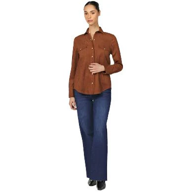 Women's Dear John Chocolate "Star" Long Sleeve Button Up DSH1047W2CHL - Image 4