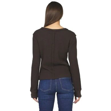 Women's Dear John Chocolate Torte Ania Long Sleeve Top DKN2140W1CTE - Image 2