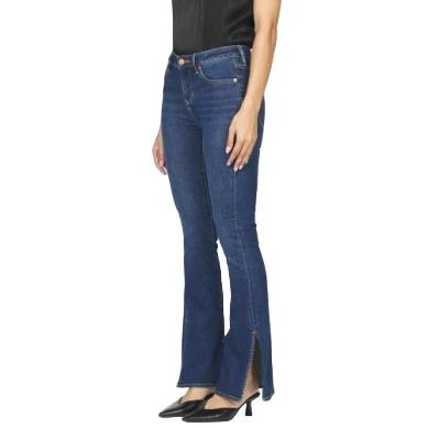 Women's Dear John Denim Jaxton Mid Rise Raw Cut Hem Jeans DPM41A143BND - Image 2
