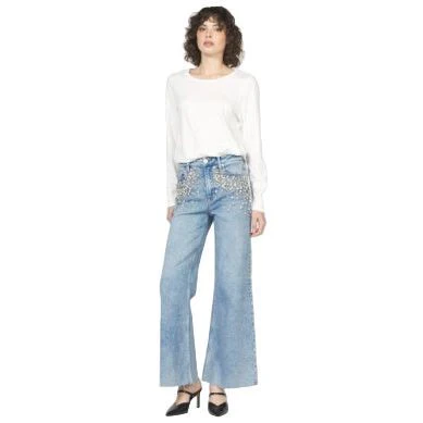 Women's Dear John Light Denim High Rise Fiona Sparkle Jeans DPM55A329SKE - Image 4