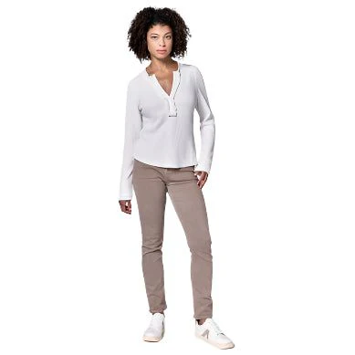 Women's Dear John "Luna" White Long Sleeve V-neck DKN2070W1WHT - Image 4