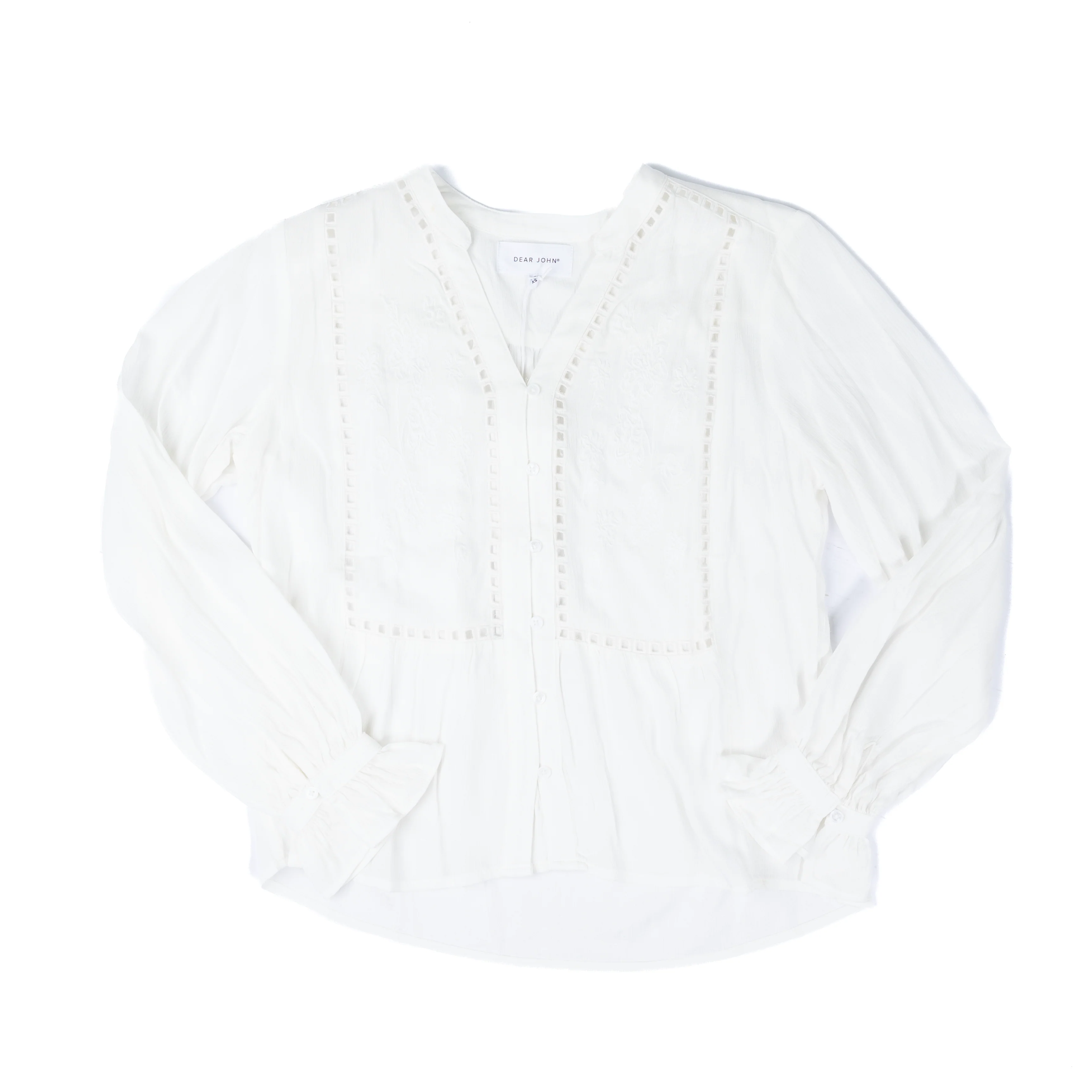 Women's Dear John Off White Darlene V Neck Blouse DSH1532OWT