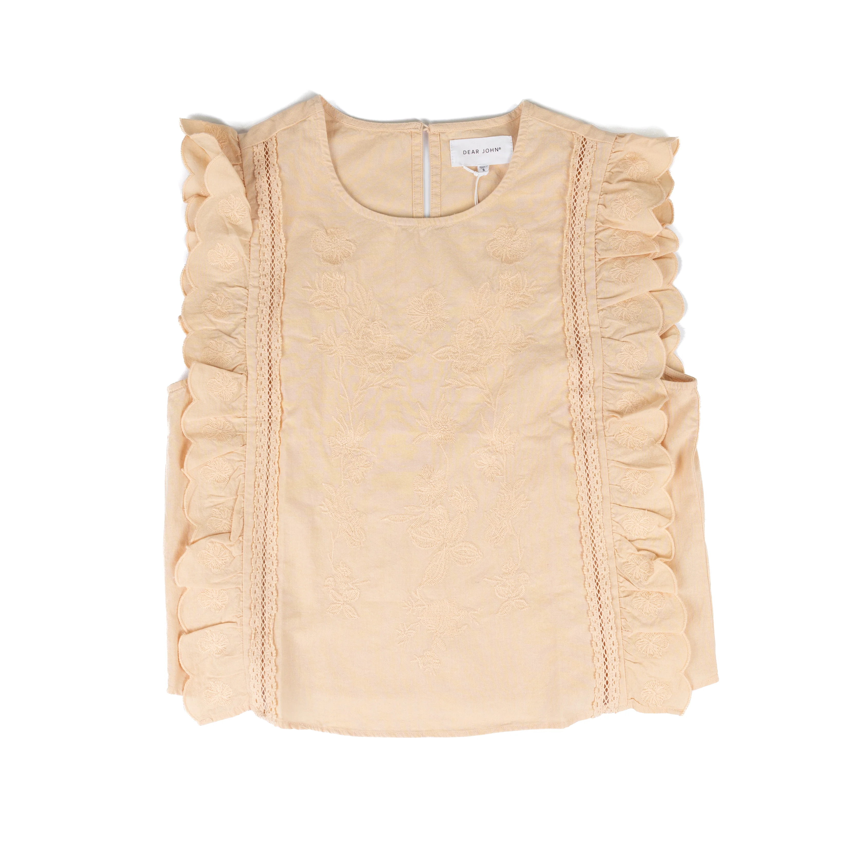 Women's Dear John Pale Peach Ulla Ruffled Sleeve Blouse DSH1536PAP