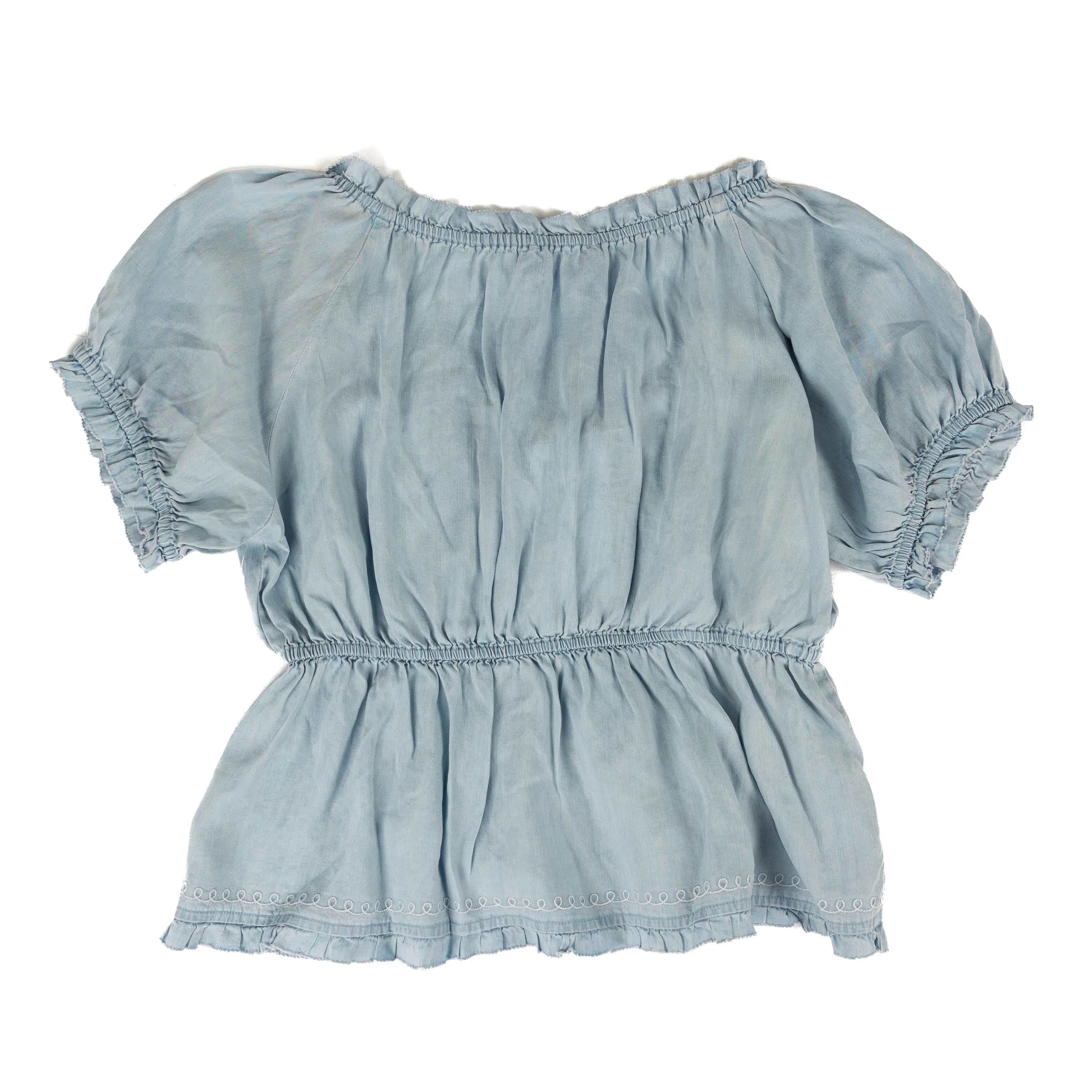 Women's Dear John Short Sleeve Carolina Blue Angelica Blouse DSH1551T2CNB - Image 2