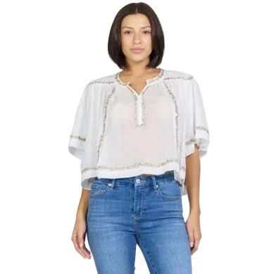 Women's Dear John White Jada Short Sleeve Blouse DSH1527WHT - Image 3