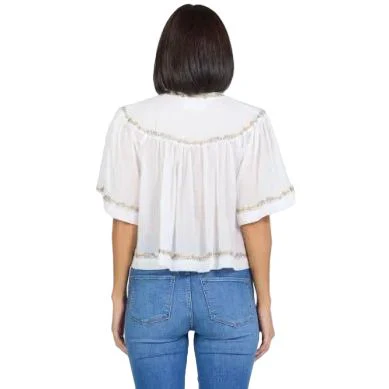 Women's Dear John White Jada Short Sleeve Blouse DSH1527WHT - Image 4