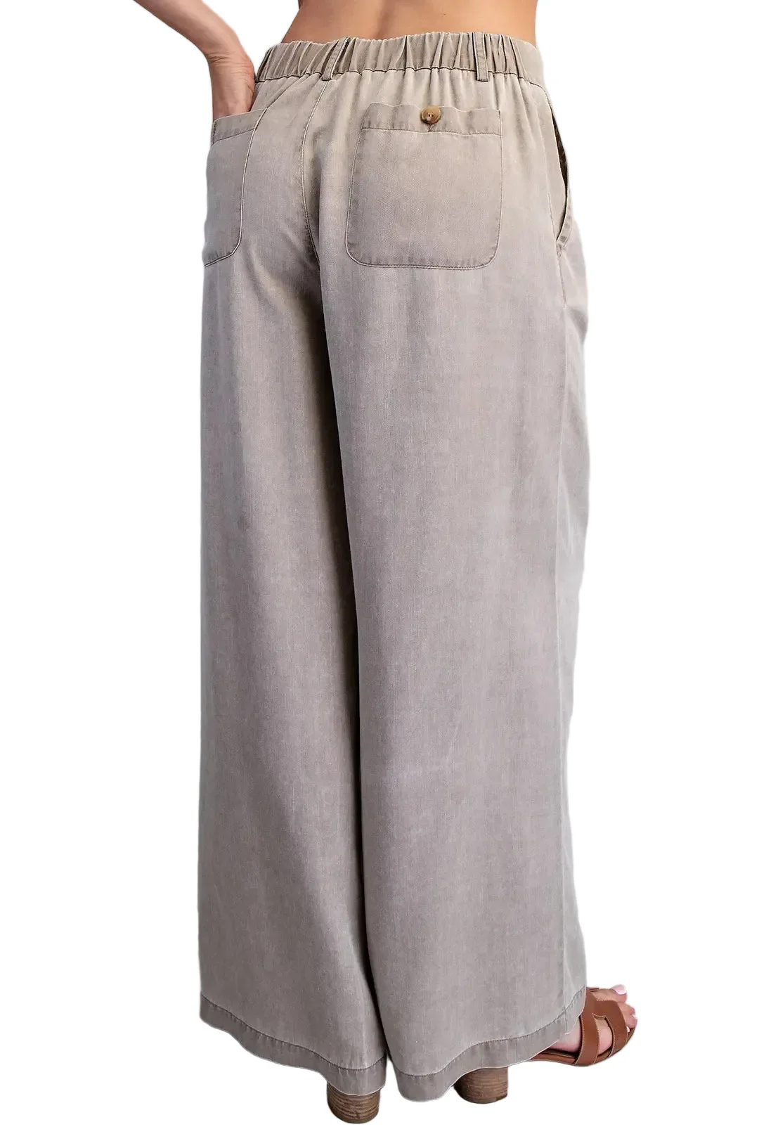 Women's ee:some Hazelnut Zipper Front Wide Leg Pants PK16064-HAZEL - Image 2